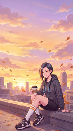Fall: rooftop at golden hour