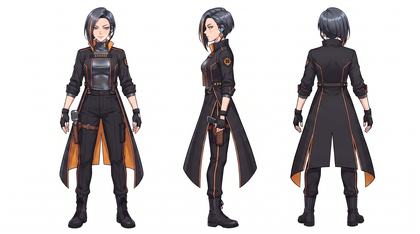 Turnaround: front, side and back